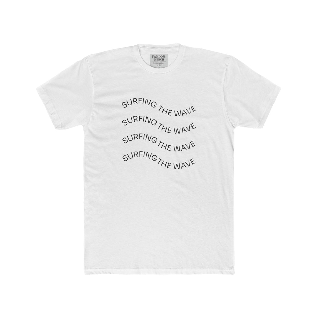 Surfing The Wave Tee — Minimal Beach Graphic Cotton T‑Shirt