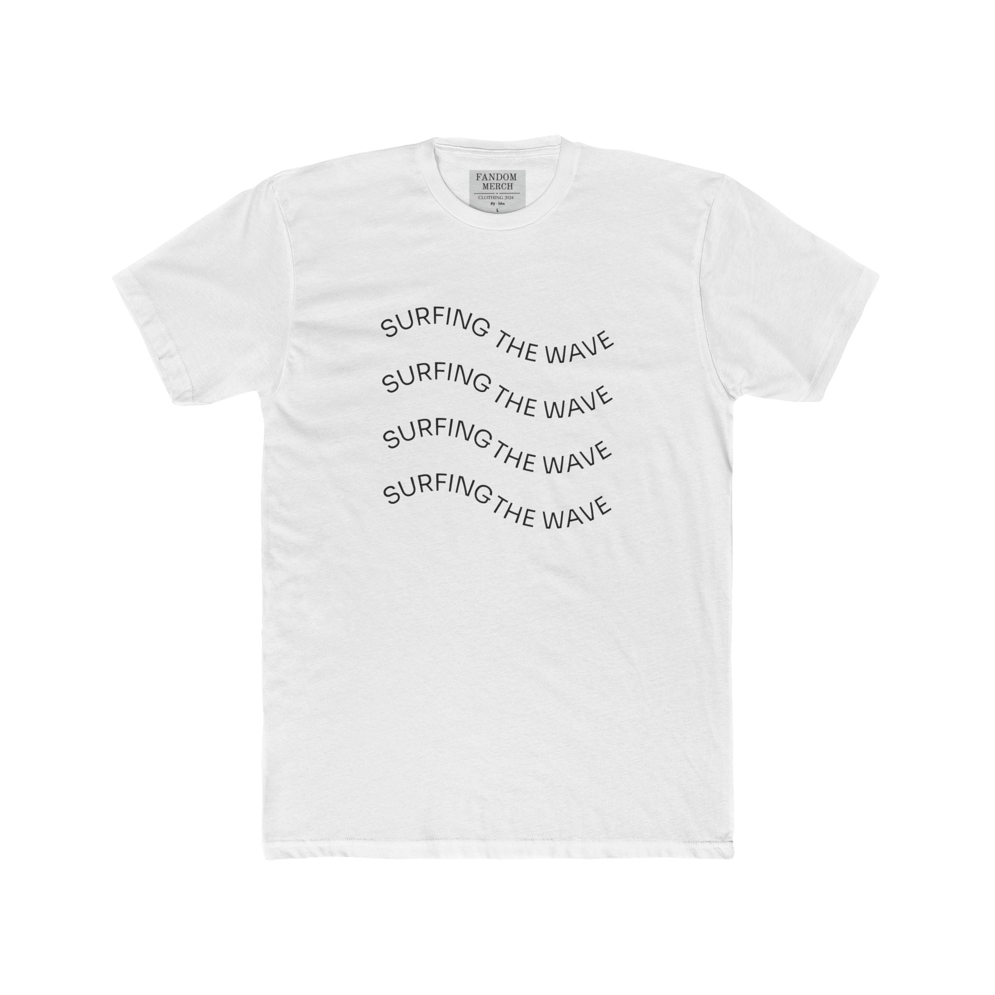 Surfing The Wave Tee — Minimal Beach Graphic Cotton T‑Shirt